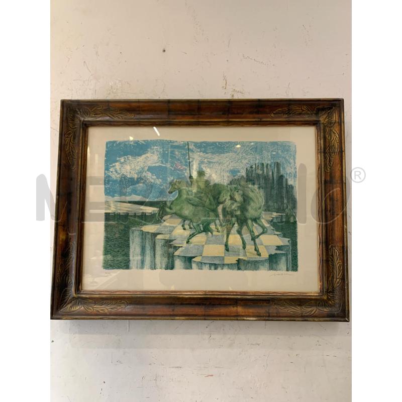 QUADRO MULTIPLO CAVALLI VERDI RAMPANTI CORN ARGENTATA | Mercatino dell'Usato Roma re di roma 1