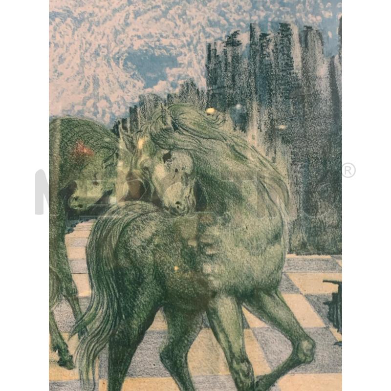 QUADRO MULTIPLO CAVALLI VERDI RAMPANTI CORN ARGENTATA | Mercatino dell'Usato Roma re di roma 4