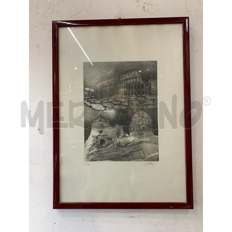 QUADRO MULTIPLO COLOSSEO CUPOLONE CORN ROSSO | Mercatino dell'Usato Roma re di roma 1