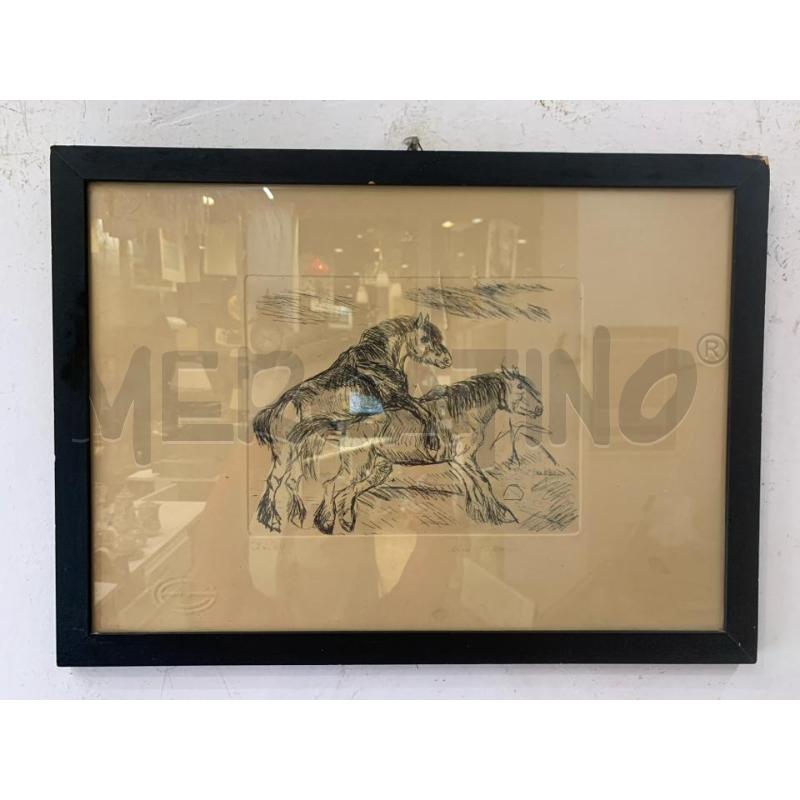 QUADRO MULTIPLO DUE CAVALLI CORN NERA  | Mercatino dell'Usato Roma re di roma 1
