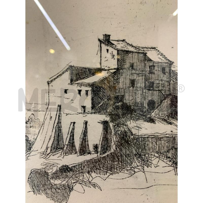QUADRO MULTIPLO SCORCIO CASALE BRUCIATO CORNICE NERA | Mercatino dell'Usato Roma re di roma 3