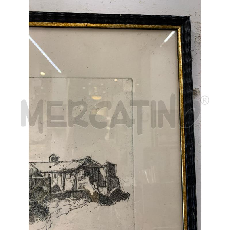QUADRO MULTIPLO SCORCIO CASALE BRUCIATO CORNICE NERA | Mercatino dell'Usato Roma re di roma 4