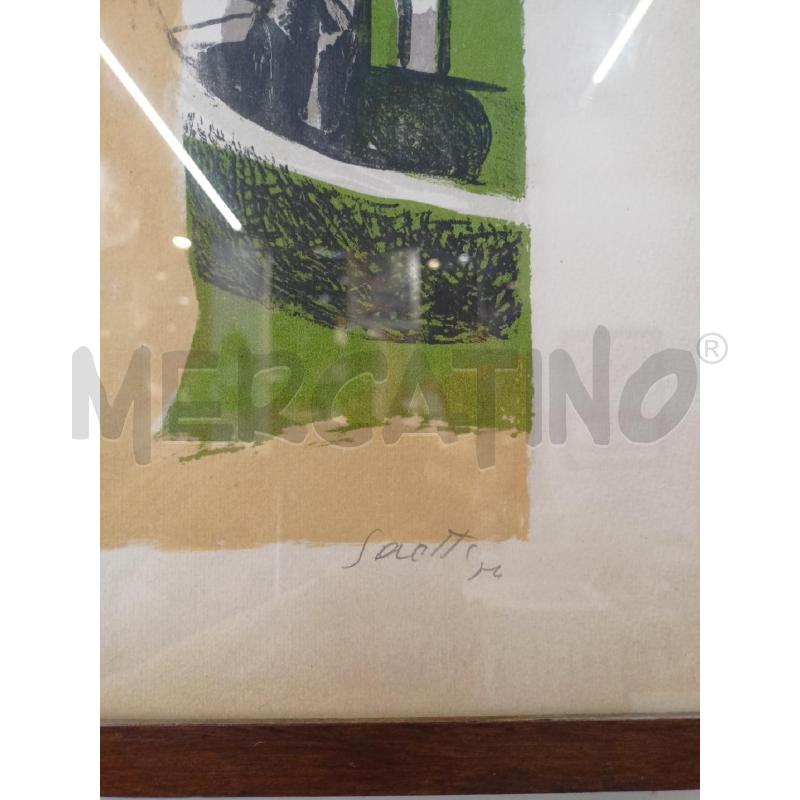 QUADRO MULTIPLO SOLE BARCA VERDE CORNICE LEGNO | Mercatino dell'Usato Roma re di roma 2