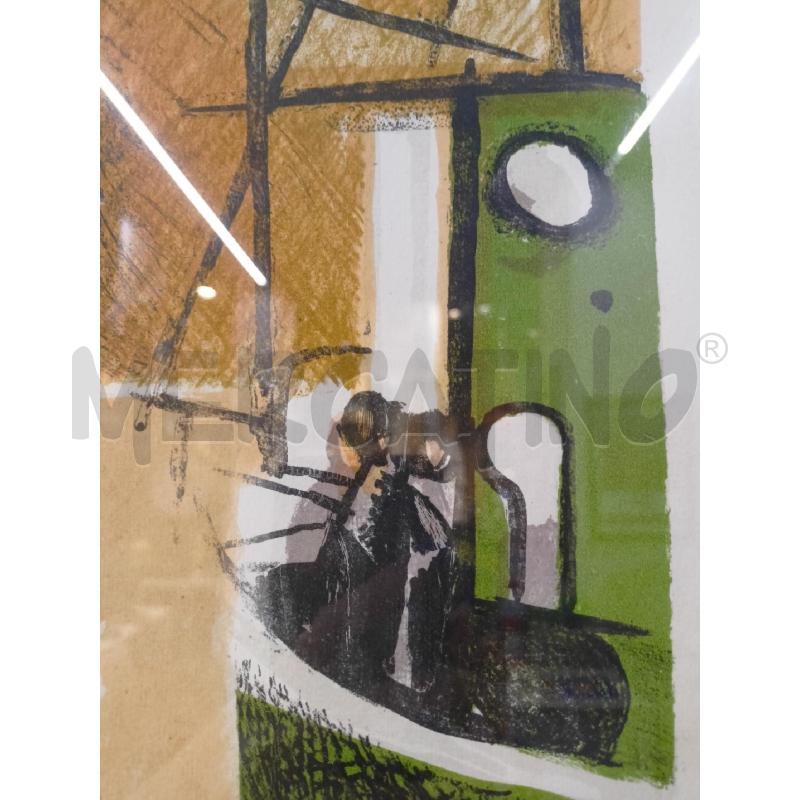 QUADRO MULTIPLO SOLE BARCA VERDE CORNICE LEGNO | Mercatino dell'Usato Roma re di roma 5