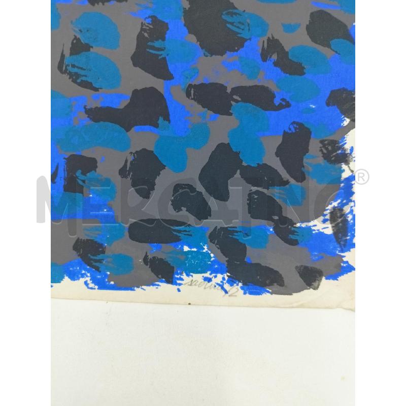 QUADRO MULTIPLO TEXXTURE CHIAZZE BLU NERE FONDO GRIGIO  | Mercatino dell'Usato Roma re di roma 2