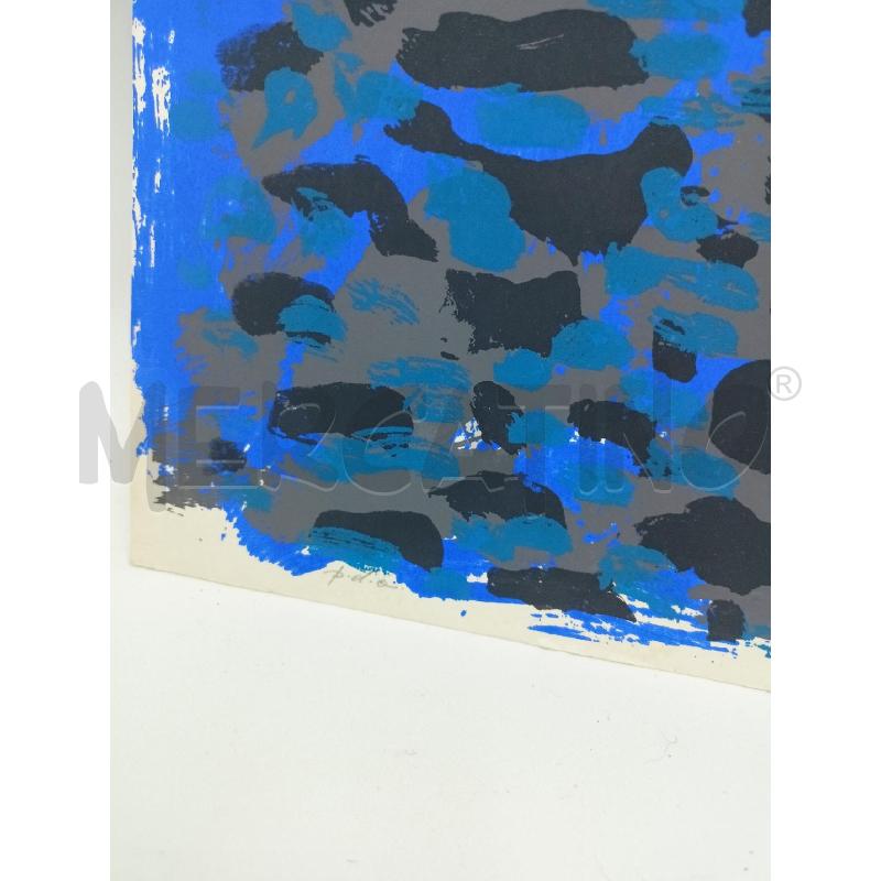 QUADRO MULTIPLO TEXXTURE CHIAZZE BLU NERE FONDO GRIGIO  | Mercatino dell'Usato Roma re di roma 3