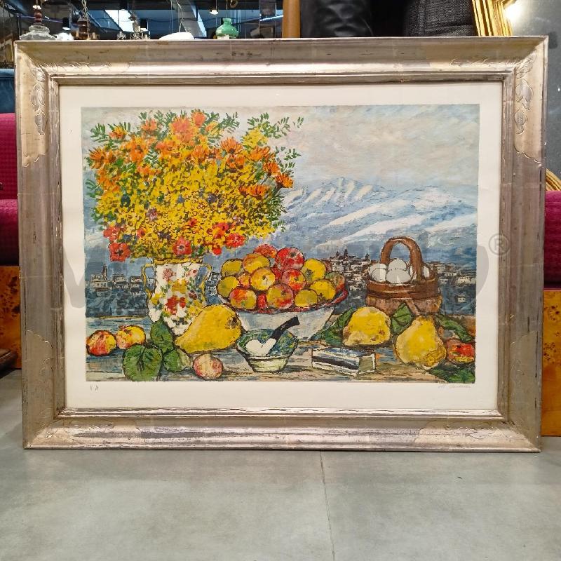QUADRO MULTIPLO VASO FIORI FRUTTA CORN ARGENTATA | Mercatino dell'Usato Roma re di roma 1