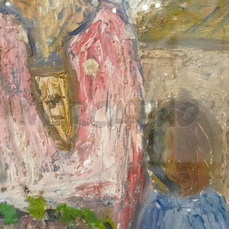 QUADRO OLIO CARTA PALAZZI MATERICP CORN ROSSA  | Mercatino dell'Usato Roma re di roma 4