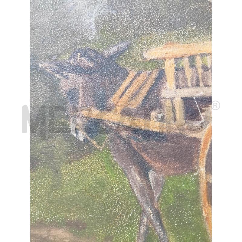 QUADRO OLIO CARTONE CARRETTO ASINO CORN ARGENTAT | Mercatino dell'Usato Roma re di roma 4