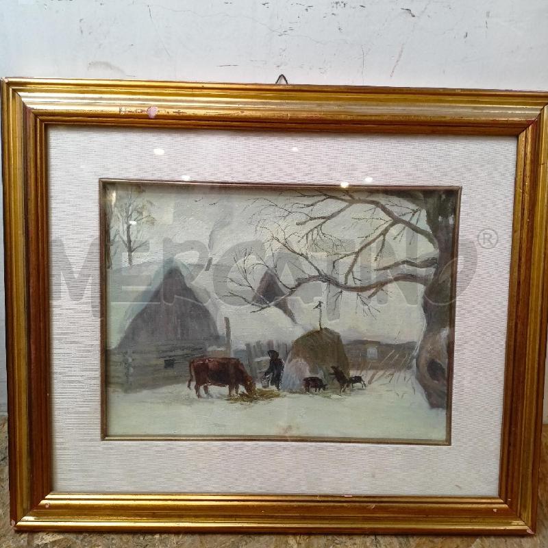 QUADRO OLIO CARTONE CASE INNEVATE CORN DORAT | Mercatino dell'Usato Roma re di roma 1