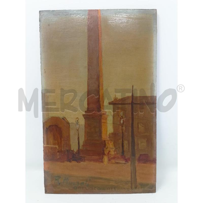 QUADRO OLIO CARTONE OBELISCO LATERANENSE | Mercatino dell'Usato Roma re di roma 1