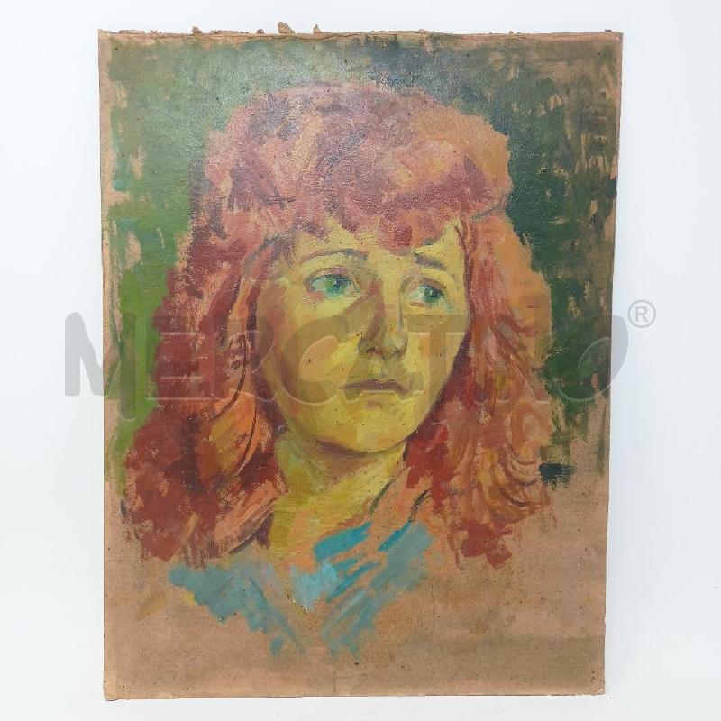 QUADRO OLIO CARTONE RITRATTO RAGAZZA CAPELLI ROSSI | Mercatino dell'Usato Roma re di roma 1