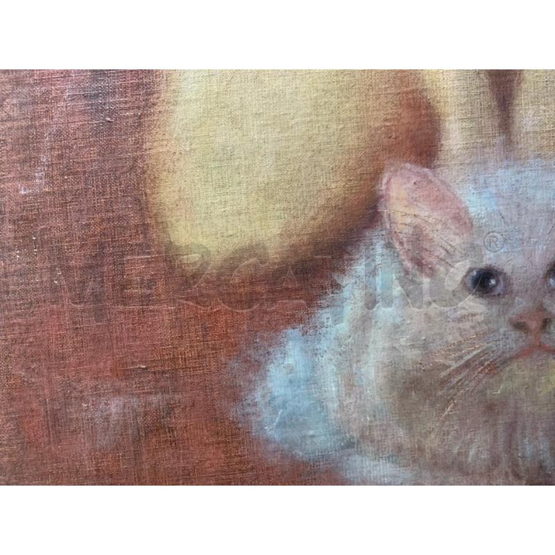 QUADRO OLIO DONNA NUDA SU GATTO  | Mercatino dell'Usato Roma re di roma 4
