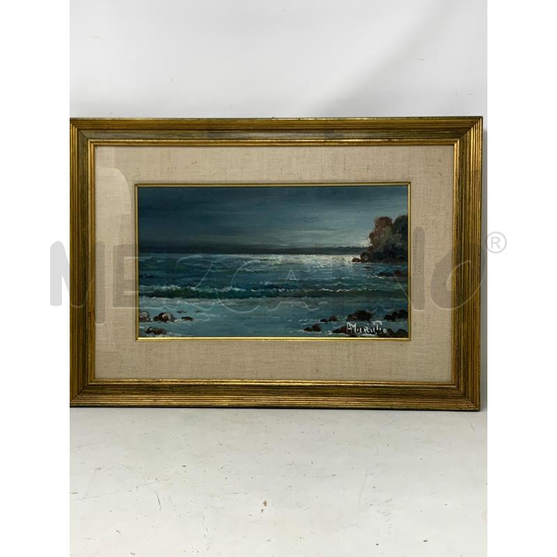 QUADRO OLIO MARE ALL ALBA CORN DORATA  | Mercatino dell'Usato Roma re di roma 1