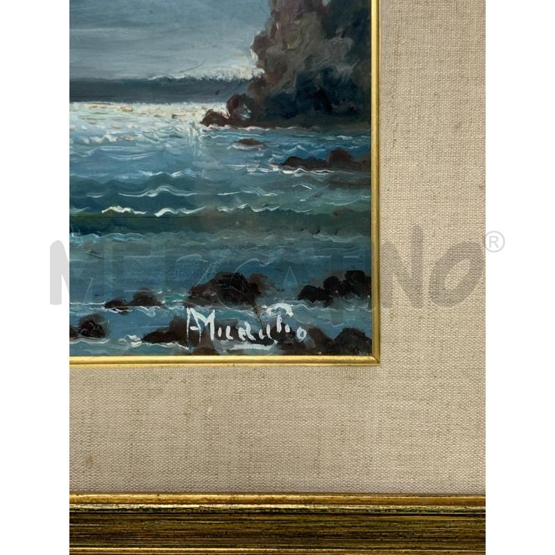 QUADRO OLIO MARE ALL ALBA CORN DORATA  | Mercatino dell'Usato Roma re di roma 2