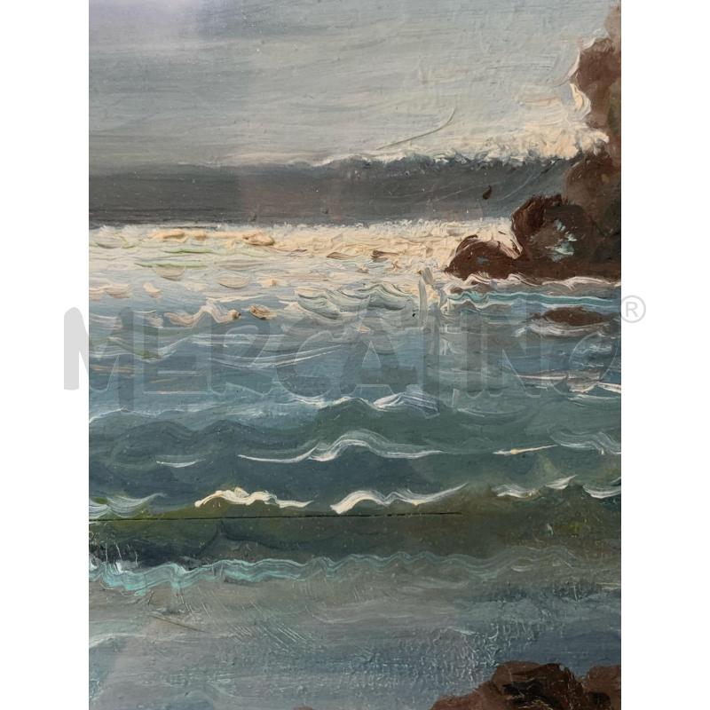 QUADRO OLIO MARE ALL ALBA CORN DORATA  | Mercatino dell'Usato Roma re di roma 4