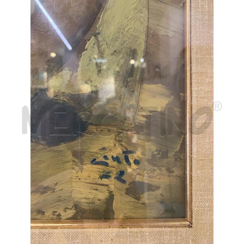 QUADRO OLIO MATERICO BIMBA ACCOVACCIATA CORN DORAT | Mercatino dell'Usato Roma re di roma 2