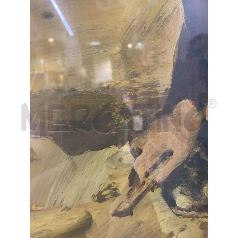 QUADRO OLIO MATERICO BIMBA ACCOVACCIATA CORN DORAT | Mercatino dell'Usato Roma re di roma 4