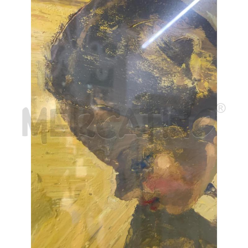 QUADRO OLIO MATERICO BIMBA ACCOVACCIATA CORN DORAT | Mercatino dell'Usato Roma re di roma 5