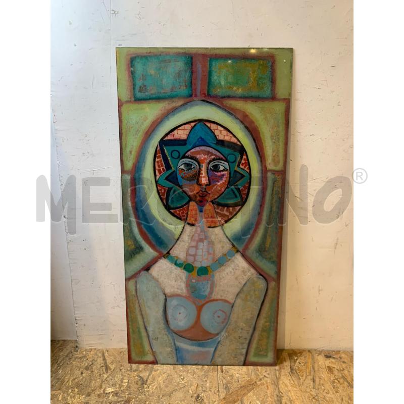 QUADRO OLIO PLEX PERSONAGGIO ETNICO TESTA STELLA  | Mercatino dell'Usato Roma re di roma 1