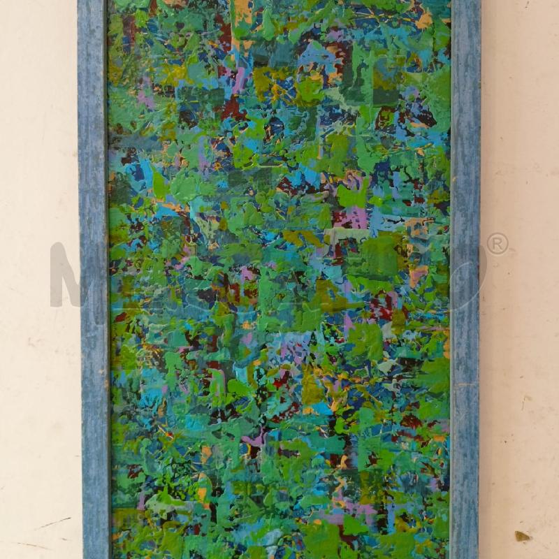 QUADRO OLIO RETTANGOL TONI VERDI MATERICO CORN AZZ | Mercatino dell'Usato Roma re di roma 2
