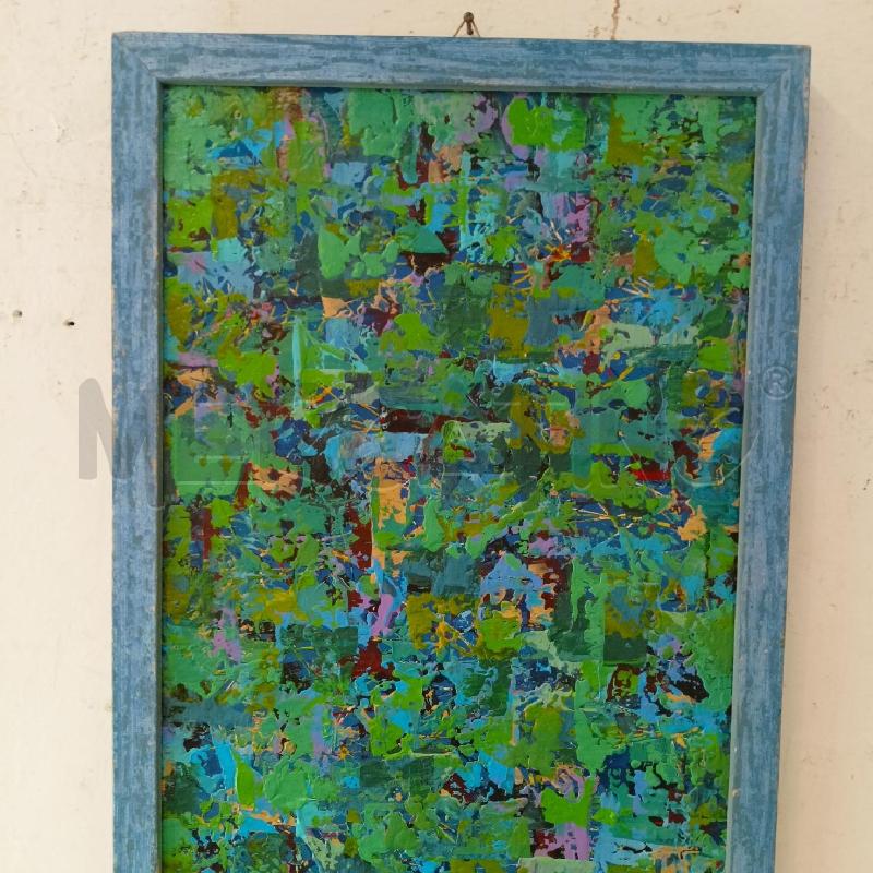 QUADRO OLIO RETTANGOL TONI VERDI MATERICO CORN AZZ | Mercatino dell'Usato Roma re di roma 4