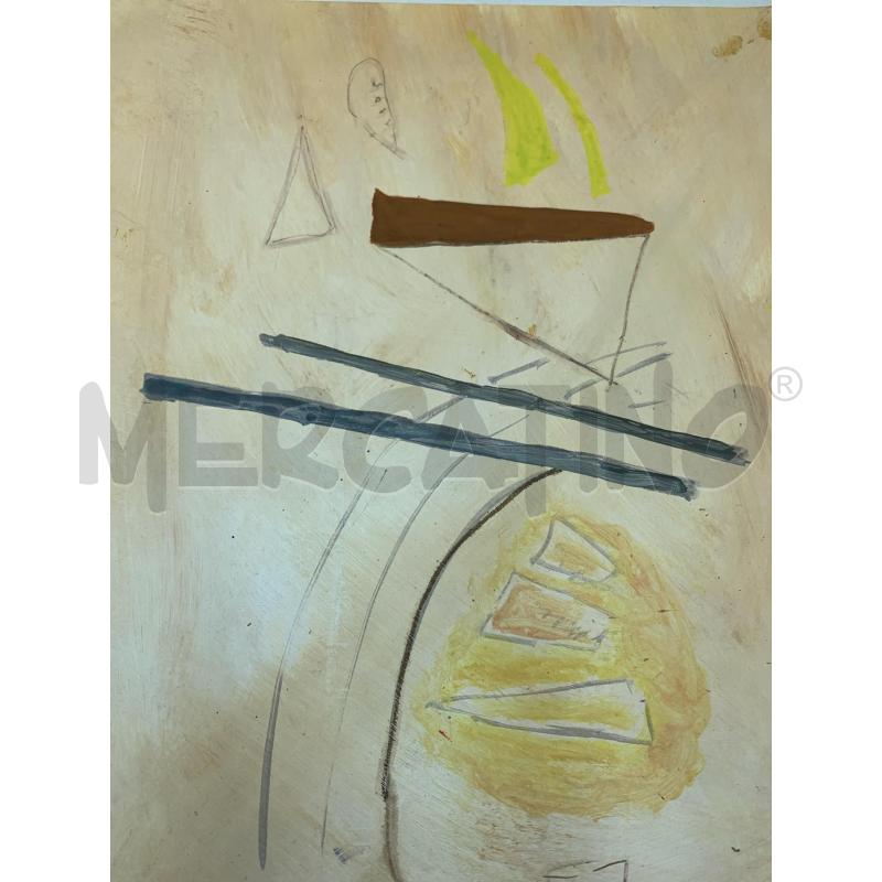 QUADRO OLIO SU CARTA FORME GEMETRICHE FONDO MARRONE   | Mercatino dell'Usato Roma re di roma 2