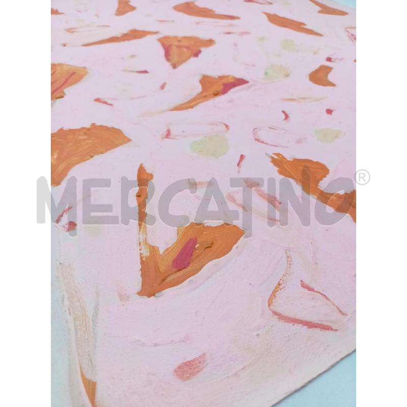 QUADRO OLIO SU CARTA MACCHIE ARANCIONI FONDO ROSA  | Mercatino dell'Usato Roma re di roma 2