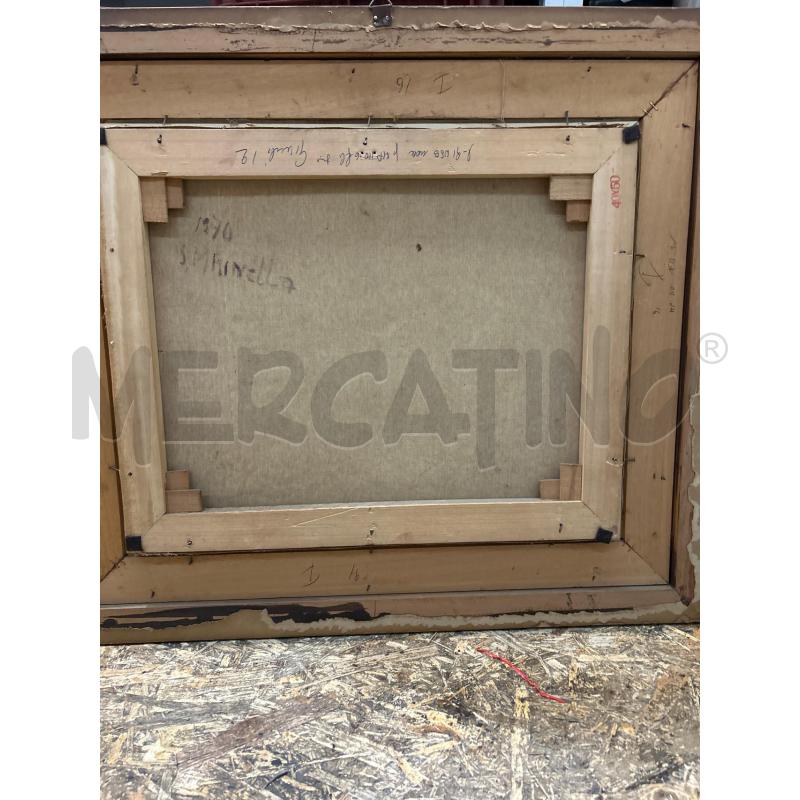 QUADRO OLIO SU TELA CASA AL MARE LABERO PASS BEIGE CORNICE LEGNO SCURA  | Mercatino dell'Usato Roma re di roma 5