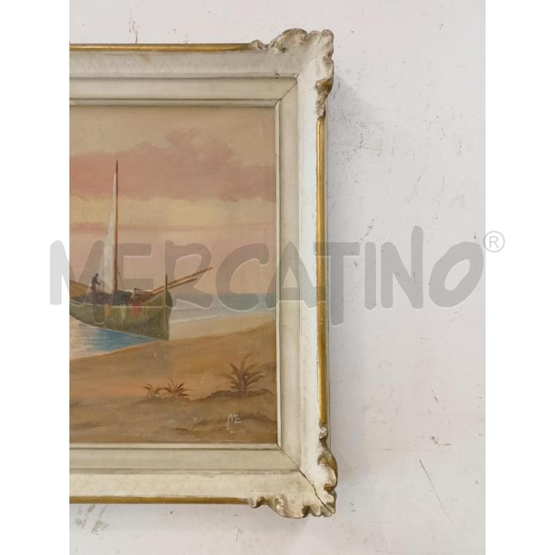 QUADRO OLIO SU TELA MARE BARCA VELA TRAMONTO | Mercatino dell'Usato Roma re di roma 4