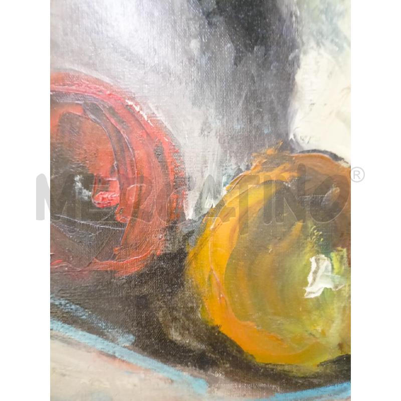 QUADRO OLIO SU TELA NAT MORTA 2 LAMPADE OLIO FIORI SFONDO ROSSO CORN BLU SILVER RETTANGOLARE 68X87 | Mercatino dell'Usato Roma re di roma 3