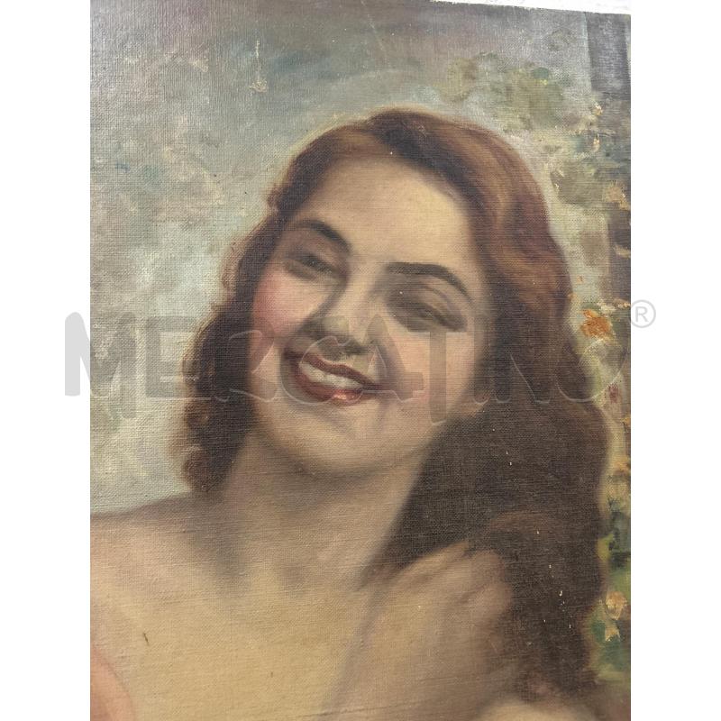 QUADRO OLIO SU TELA NUDO DONNA SORRIDENTE DIFETTI  | Mercatino dell'Usato Roma re di roma 2