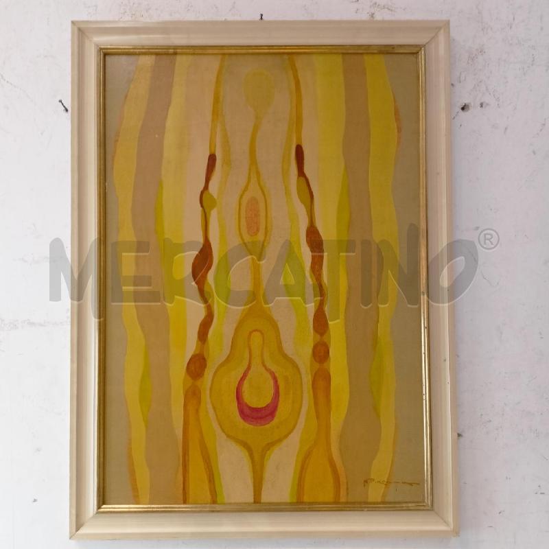 QUADRO OLIO TAVOLA 2 SAGOME FEMMINILI GIALLO VERDINO MARRONE CORNICE LEGNO BIANCO | Mercatino dell'Usato Roma re di roma 1