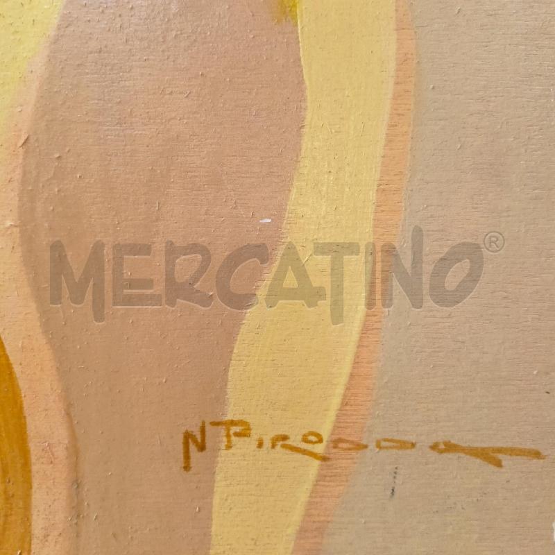 QUADRO OLIO TAVOLA 2 SAGOME FEMMINILI GIALLO VERDINO MARRONE CORNICE LEGNO BIANCO | Mercatino dell'Usato Roma re di roma 2