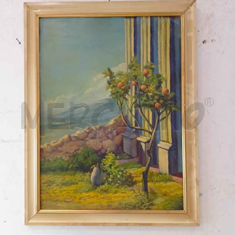 QUADRO OLIO TAVOLA ALBERO ARANCE SCORCIO MARE  | Mercatino dell'Usato Roma re di roma 1