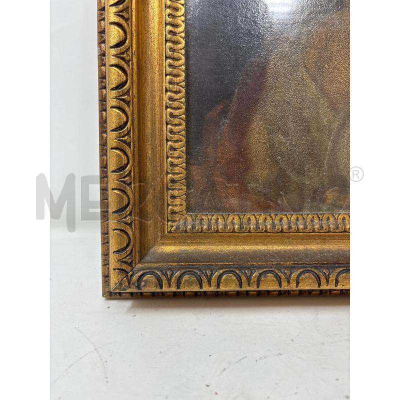 QUADRO OLIO TAVOLA DAMA CAPELLI DETT CERCHIETTO SCIARPA ROSSA SPALLE CORN DORATA | Mercatino dell'Usato Roma re di roma 3