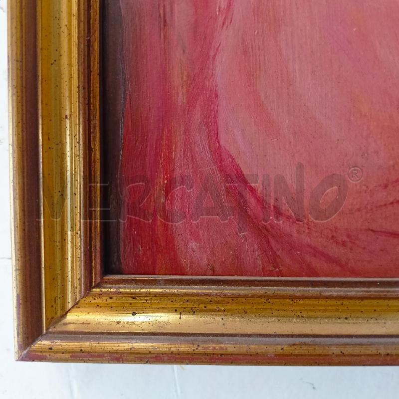 QUADRO OLIO TAVOLA DONNA RITRATTO VESTITO ROSA CAPELLI RACCOLTI CORNICE LEGNO DORATO | Mercatino dell'Usato Roma re di roma 2