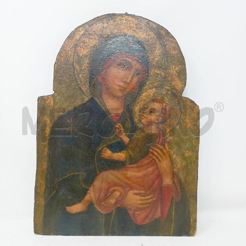 QUADRO OLIO TAVOLA MADONNA BAMBINOARCATA  | Mercatino dell'Usato Roma re di roma 1
