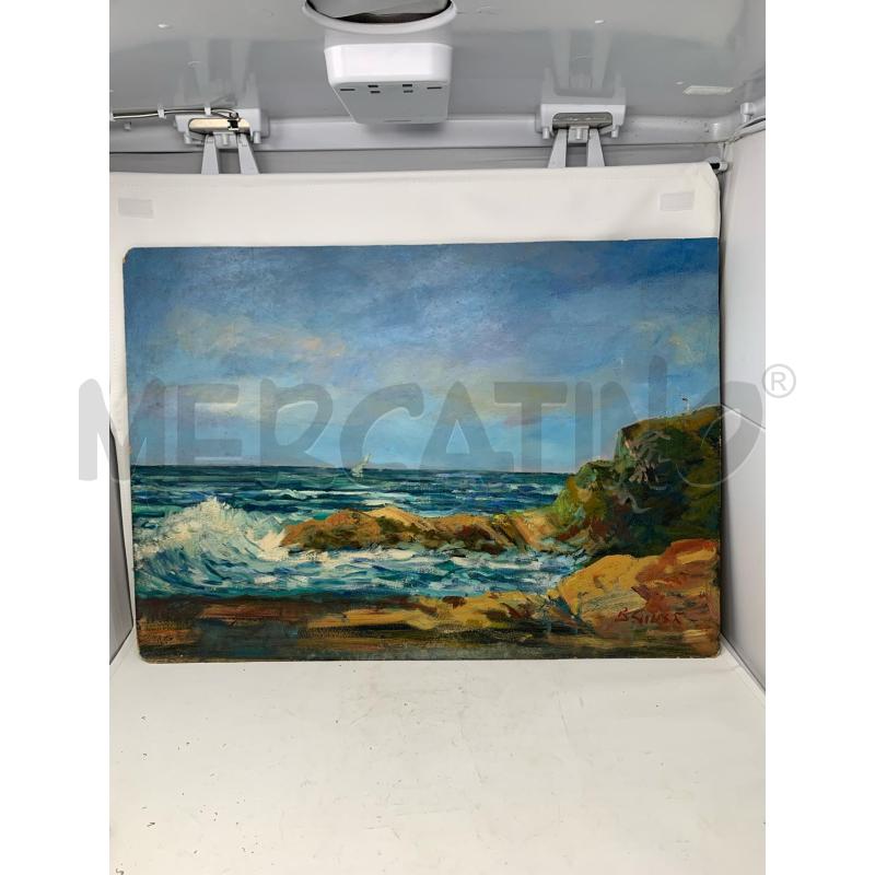 QUADRO OLIO TAVOLA MARINA SCOGLI ONDE | Mercatino dell'Usato Roma re di roma 1