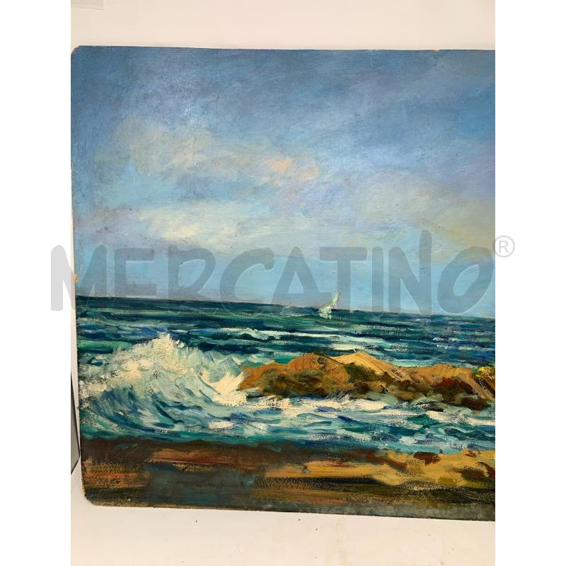 QUADRO OLIO TAVOLA MARINA SCOGLI ONDE | Mercatino dell'Usato Roma re di roma 3