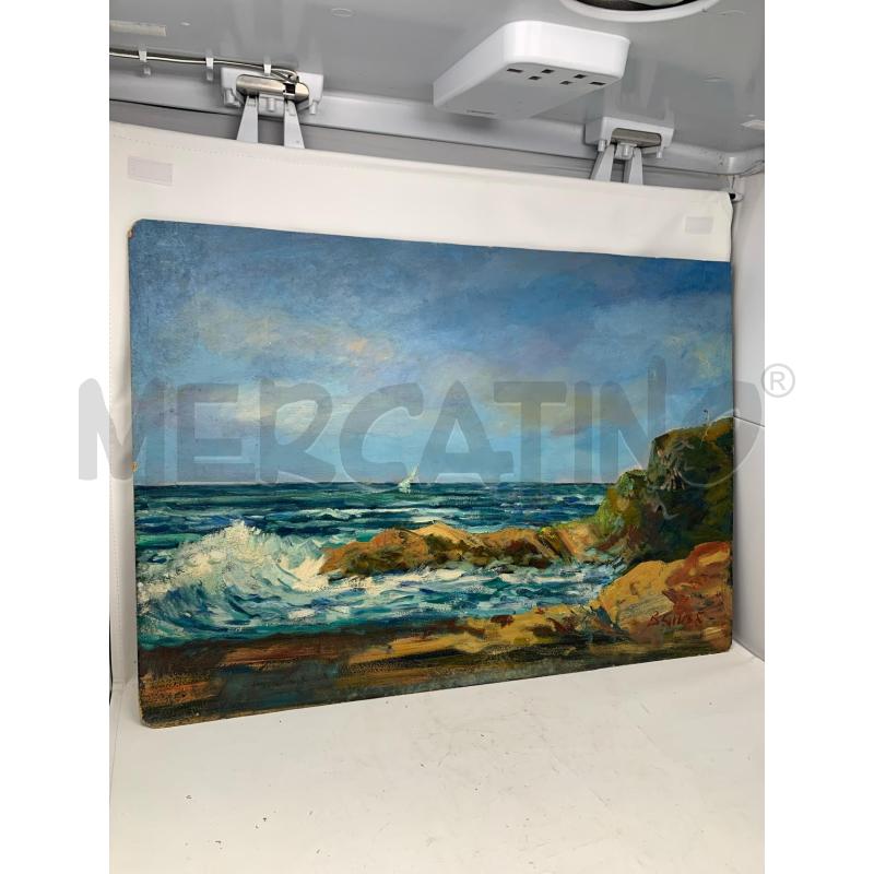 QUADRO OLIO TAVOLA MARINA SCOGLI ONDE | Mercatino dell'Usato Roma re di roma 4