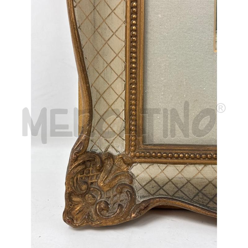 QUADRO OLIO TAVOLA PAESAGGIO URBANO BARCHE GUGLIA SFONDO CORN BEIGE ROMBI DORATI  | Mercatino dell'Usato Roma re di roma 3
