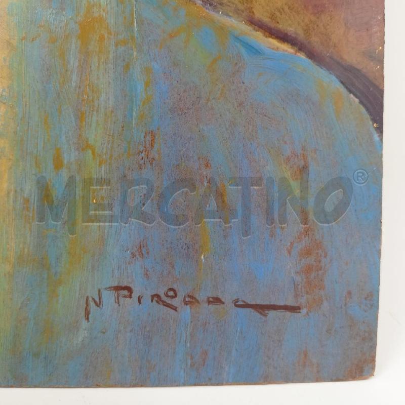 QUADRO OLIO TAVOLA RITRATTO DONNA OCCHI VERDI VESTITO BLU SENZA CORNICE | Mercatino dell'Usato Roma re di roma 2