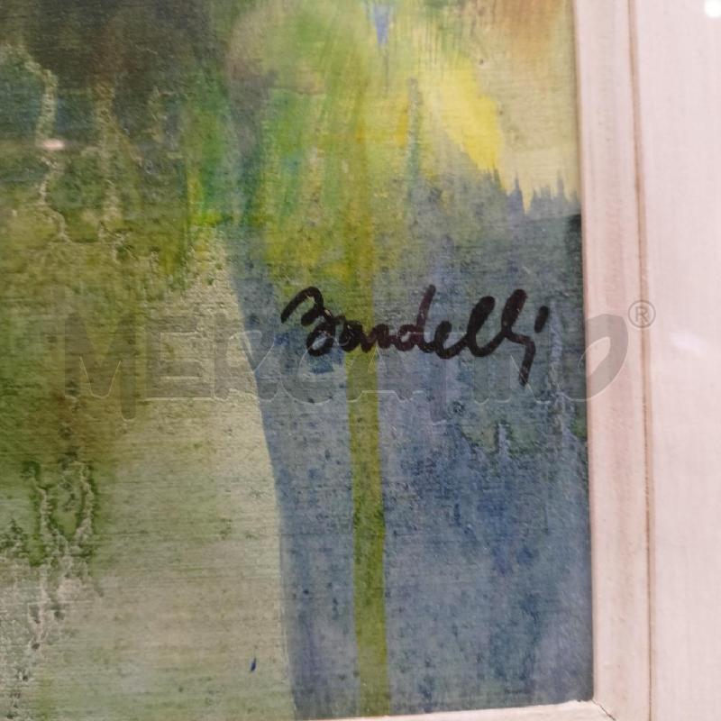 QUADRO OLIO TAVOLA RITRATTO DONNA PROFILO TONI AZZURRO VERDE GIALLO CORNICE VERDE EFFETTO MARMOREO | Mercatino dell'Usato Roma re di roma 2