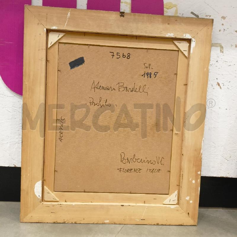 QUADRO OLIO TAVOLA RITRATTO DONNA PROFILO TONI AZZURRO VERDE GIALLO CORNICE VERDE EFFETTO MARMOREO | Mercatino dell'Usato Roma re di roma 5