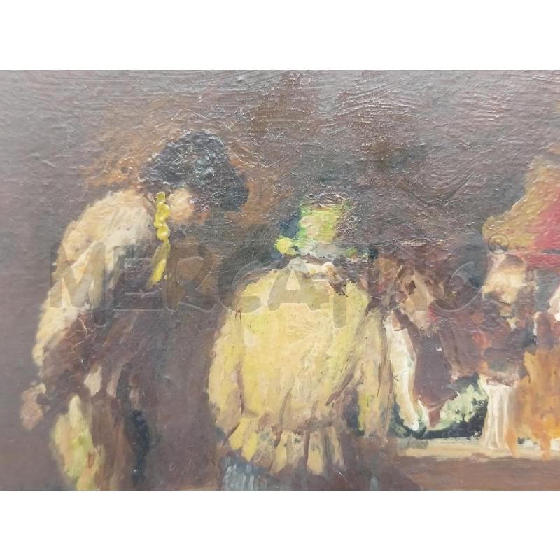 QUADRO OLIO TAVOLA SCENA TAVERNA 4 UOMINI | Mercatino dell'Usato Roma re di roma 2