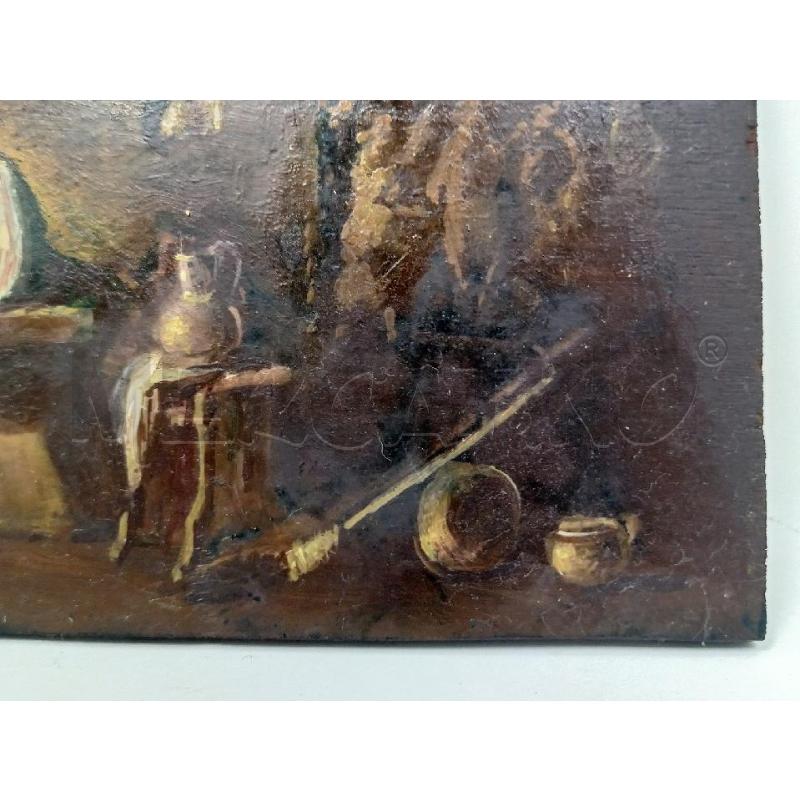 QUADRO OLIO TAVOLA SCENA TAVERNA 4 UOMINI | Mercatino dell'Usato Roma re di roma 3