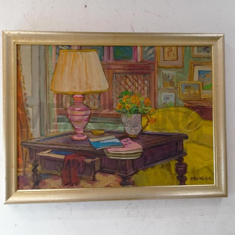 QUADRO OLIO TAVOLA SCRIVANIA LAMPADA CORN DORAT | Mercatino dell'Usato Roma re di roma 1