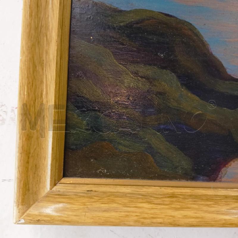 QUADRO OLIO TAVOLA TRAMONTO SCOGLI CORNICE LEGNO  | Mercatino dell'Usato Roma re di roma 3