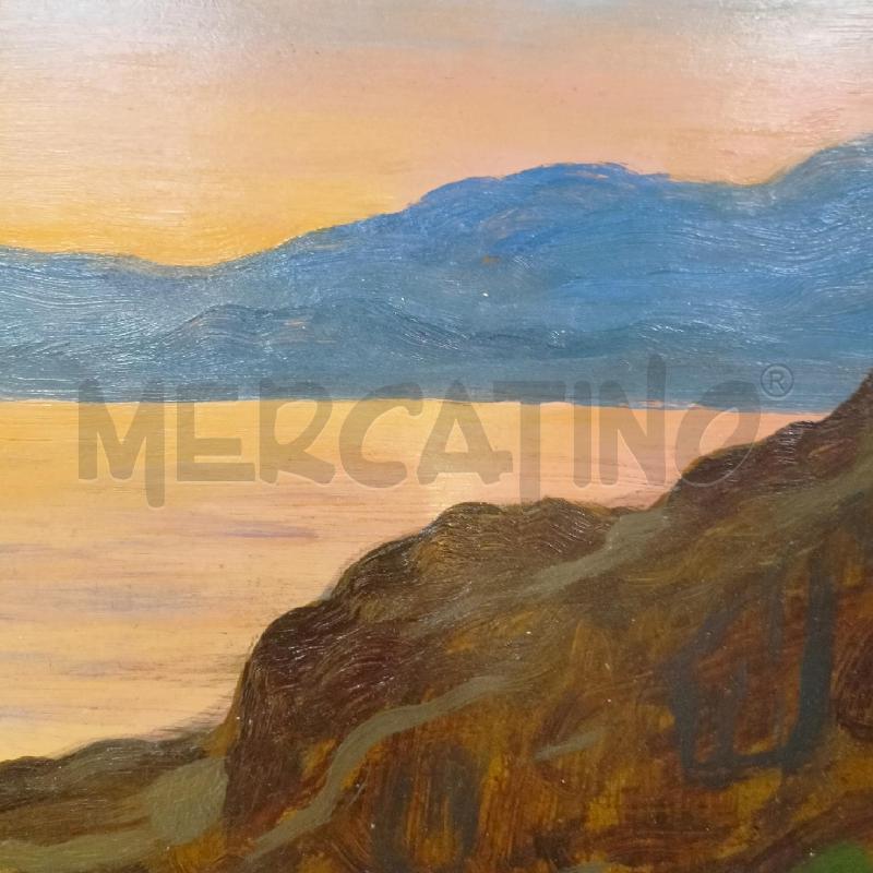 QUADRO OLIO TAVOLA TRAMONTO SCOGLI CORNICE LEGNO  | Mercatino dell'Usato Roma re di roma 4